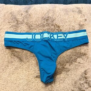 Jockey Teal Thong with Logo Waistband